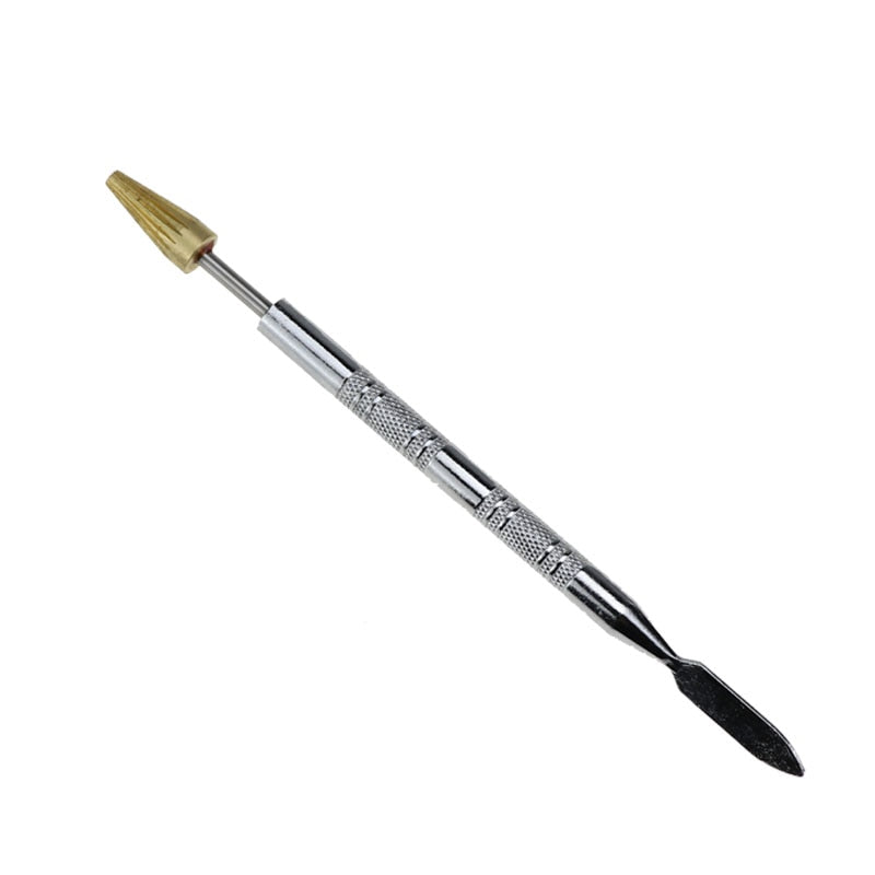 Double headed brass edge leather applicator