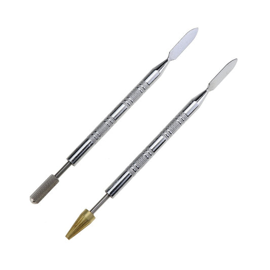 Double headed brass edge leather applicator